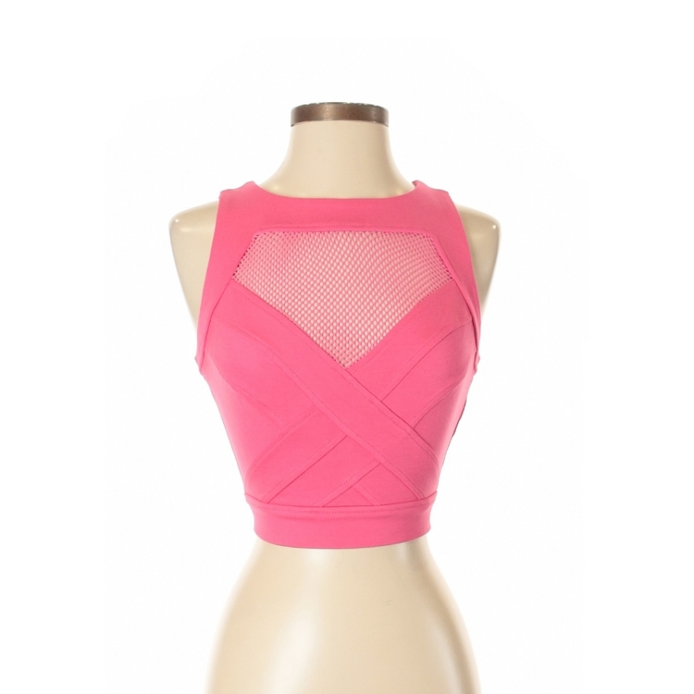 Guess Zipper Mesh Crop Top NWOT